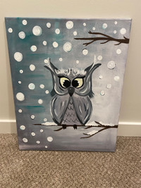 Snowy Owl 16x20 Painted Canvas 