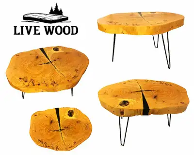 LIVE EDGE MAPLE SOLID WOOD COFFEE TABLE, View more