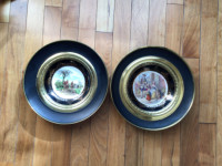 Bone China England plate with brass Framing