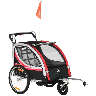 Aosom 2 Seat Bike Trailer for Kids with Handbrake, View more