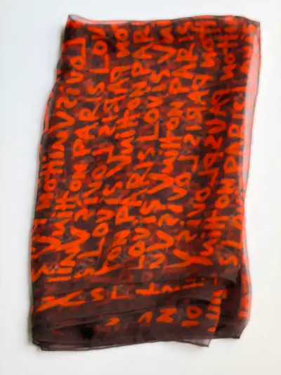 Louis Vuitton graffiti silk scarf $300, View more