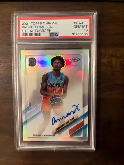 TOPPS CHROME AMEN THOMPSON OTE AUTO PSA 10, View more