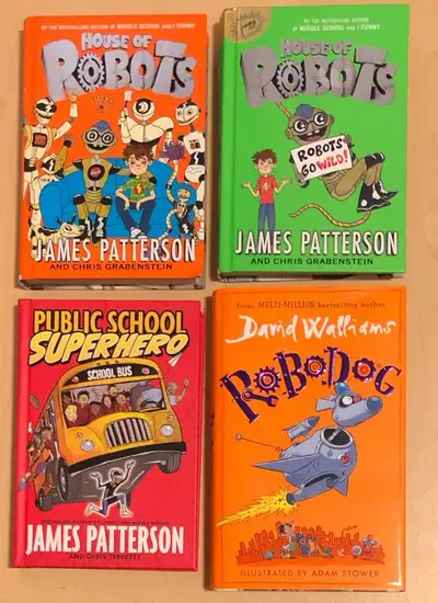 Hardcover kids funny graphic story novels $6 each Robot Dog etc, View more
