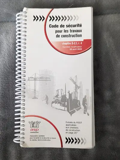 Code sécurité travaux construction ASP avril 2022 S-2.1, r.4 gén, View more