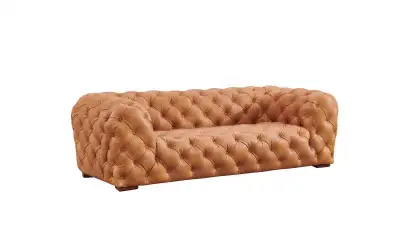 Luxury Cognac Chesterfield Leather Sofa | New , View more