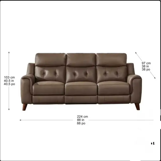 Prospera Home Leather Reclining Sofa 62854394638977121