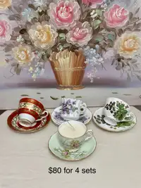Floral tea cups Bone China England 