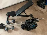 Incline bench and other items