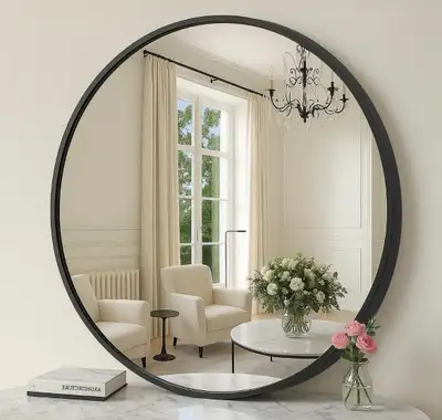 11.8”,15.7”,19.7",23.6”,27.5”,31.5” Black Circle Wall Mirror Alu, View more