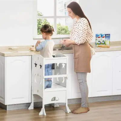 Kids Kitchen Helper Foldable Step Stool Toddler Kitchen Stool wi, View more