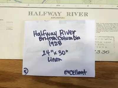 * Halfway River B.C. area  linen bound map, Brady Ranch, 1928, View more