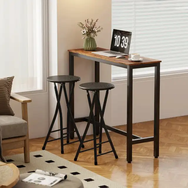 Foldable Barstool, Counter Height Bar Stool w Footrest and S in Chairs & Recliners in Markham / York Region - Image 4
