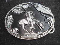 pewter Siskiyou "end of the trail" belt buckle