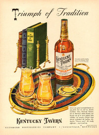 1949 full-page magazine ad for Kentucky Tavern Bourbon