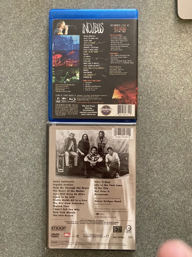 Music New The Eagles Hell Freezes Over dvd & Incubus Live bluray CDs, DVDs & Bluray Calgary