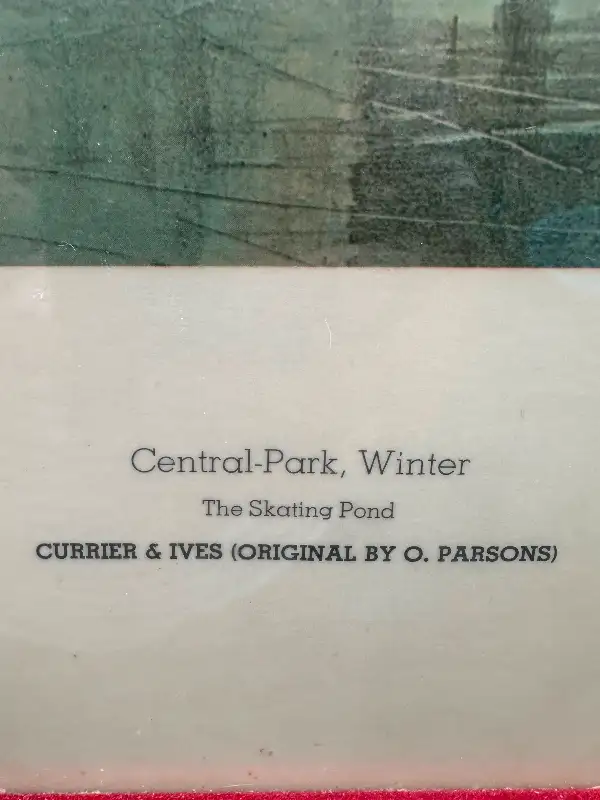 CADRE FRAME VINTAGE CENTRAL PARK SKATING POND NEW YORK O PARSONS62864363077763124