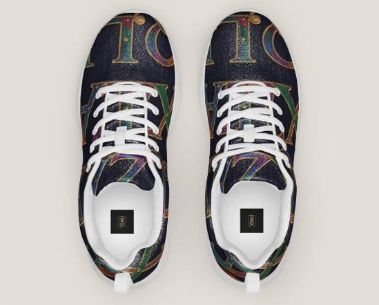 XZAQLI "Jeweled Script" Premium Men's Sneakers (Navy Blue) in Men's Shoes in Oshawa / Durham Region - Image 6