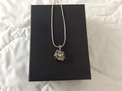 White Gold Solitaire Pendant & Chain, View more