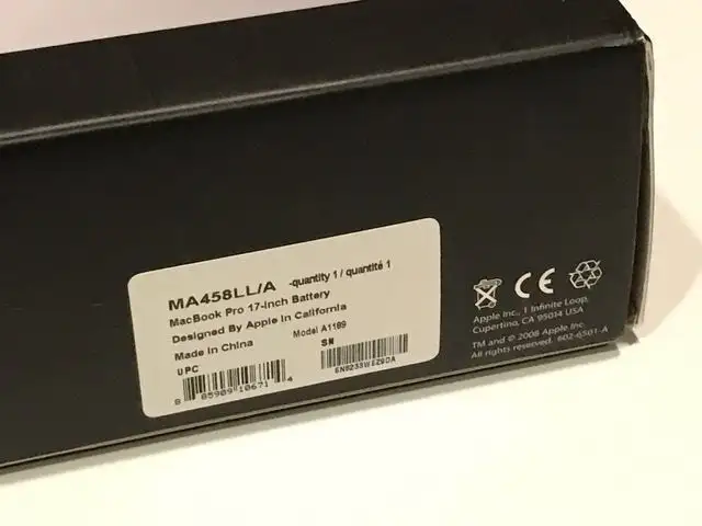 Genuine Apple MacBook Pro 17 Inch Rechargeable Battery in Laptop Accessories in Mississauga / Peel Region - Image 5