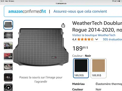 Tapis ,doublure de coffre noir ,peu faire sur année 2014/2020