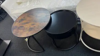 Round Coffee Tables, Set of 2 Nesting Tables, Modern Round Side , View more