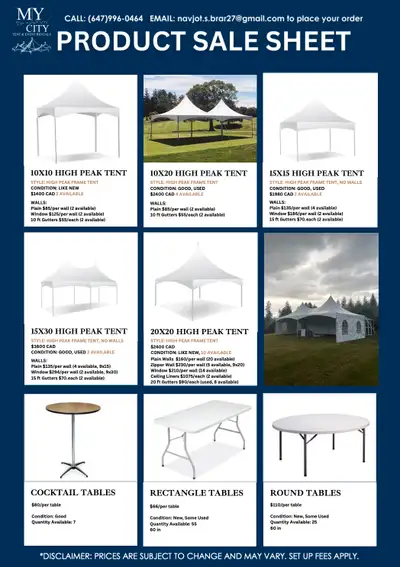 Planning an event or starting your own rental business? We’ve got you covered – literally! We offer...