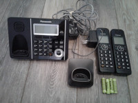 Panasonic cordless landline phone set , batteries 