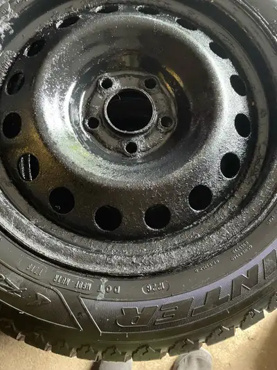 Set of four Excellent Goodyear Nordic winter tires/rims. The tire number is 205-55-16. The bolt patt...