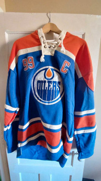 New Men's Wayne Gretzky Edmonton Oilers Lacer Pullover Hoodie - 