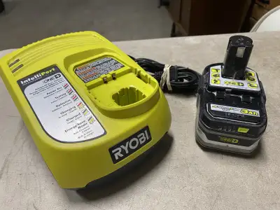 Ryobi 18v lithium 3ah battery with charger, View more