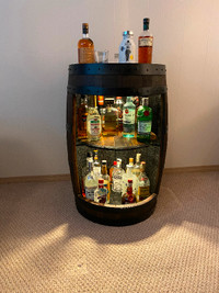 Oak Whiskey Barrel Liquor Cabinets / Minibars.