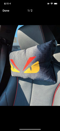 Fendi Eyes/Versace Car Headrest Pillows x2-Flips reversib