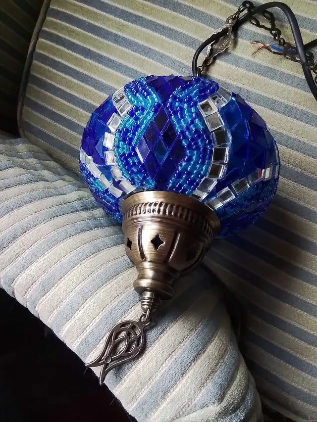 Blue Mosaic Turkish Hanging Lamp in Indoor Lighting & Fans in City of Toronto - Image 6