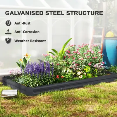 Galvanized Raised Bed, 8' x 4' x 1' Metal Planter Box, Outdoor G, View more