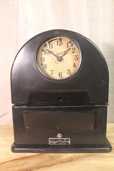 ANTIQUE  INDUSTRIAL REVOLUTION SIMPLEX TIME CLOCK, View more
