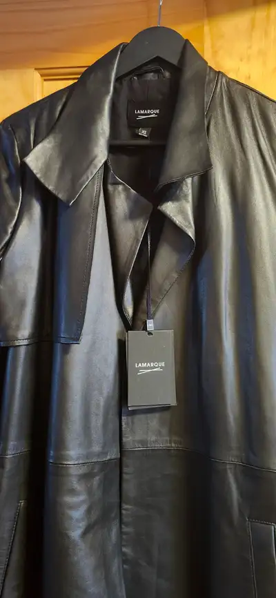 LAMARQUE LEATHER TRENCH COAT, View more