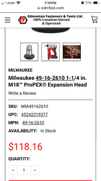 new milwaukee propex expansion heads for sale