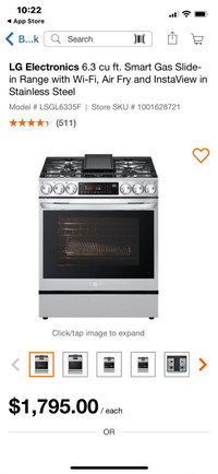 Gas Range with Wifi + Airfryer