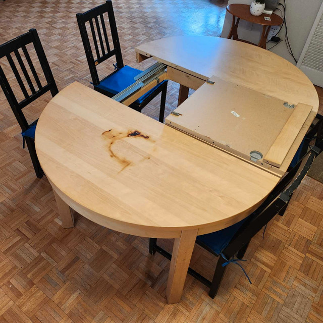 Ikea table for 4 or six plus 4 chairs in Dining Tables & Sets in City of Toronto - Image 3