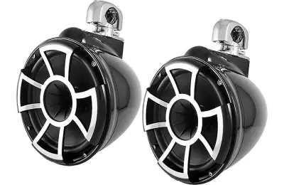 Wet Sounds Rev 10 10" wakeboard tower speakers with swivel clamp. It's about to get seriously loud W...