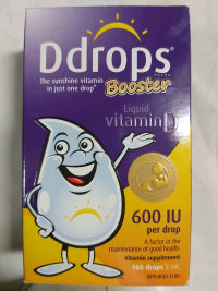Vitamin D = Liquid drops (Winter Help Less Sun) + other Vitamins