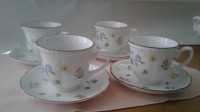 NEW Johnson Brothers 4 fine china coffee/tea cups/saucers