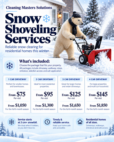 Snow Removal Services, House Cleaning & Airbnb Turnover, View more