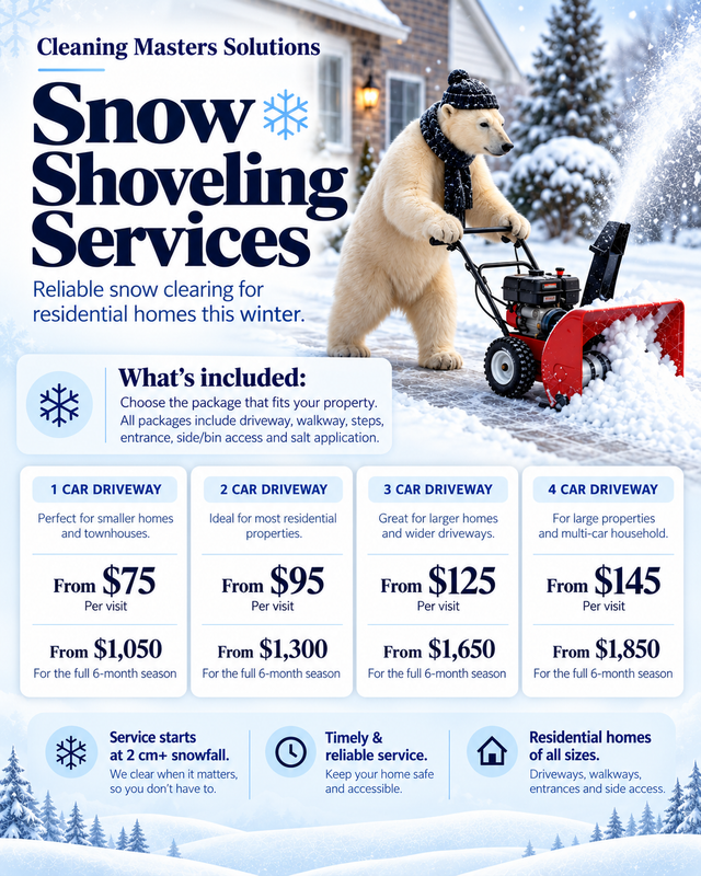 Snow Shoveling Services, House Cleaning & Airbnb Turnover