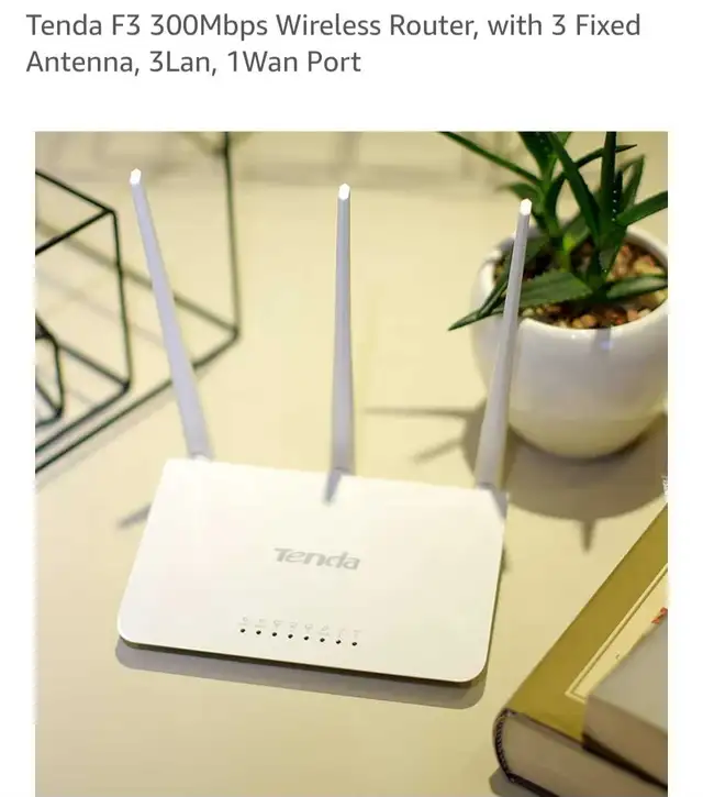 Tenda F3 300Mbps Wireless Router, with 3 Fixed Antenna, 3Lan, 64529143282818121
