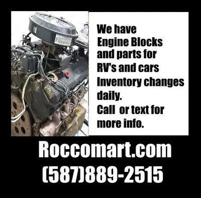 Several motors 6 cly small block and big block car and Trucks. 1970 to late 1990's. They have low mi...