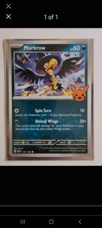 POKÉMON CARDS HALLOWEEN TRICK OR TRADE MURKROW BASE