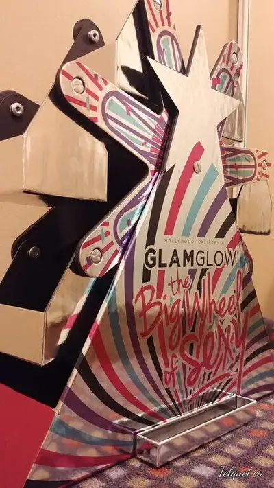 Présentoir de Comptoir GlamGlow Chrome et Rose – « The BigWheel of Sexy » – Grande Roue Rotative (ma...