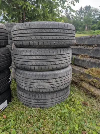 Size: 185/60R15 Brand: Blacklion Includes: 4 steel rims (4 bolt pattern) Tread: Still in good condit...