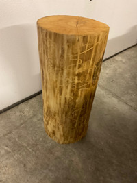 Rustic wood log side table/plant stand